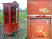 Chinese kast rood en goud.Schildersbedrijf Lochem